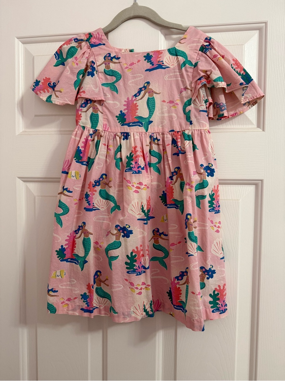 Mini Boden Pink Mermaid Print Cotton Dress